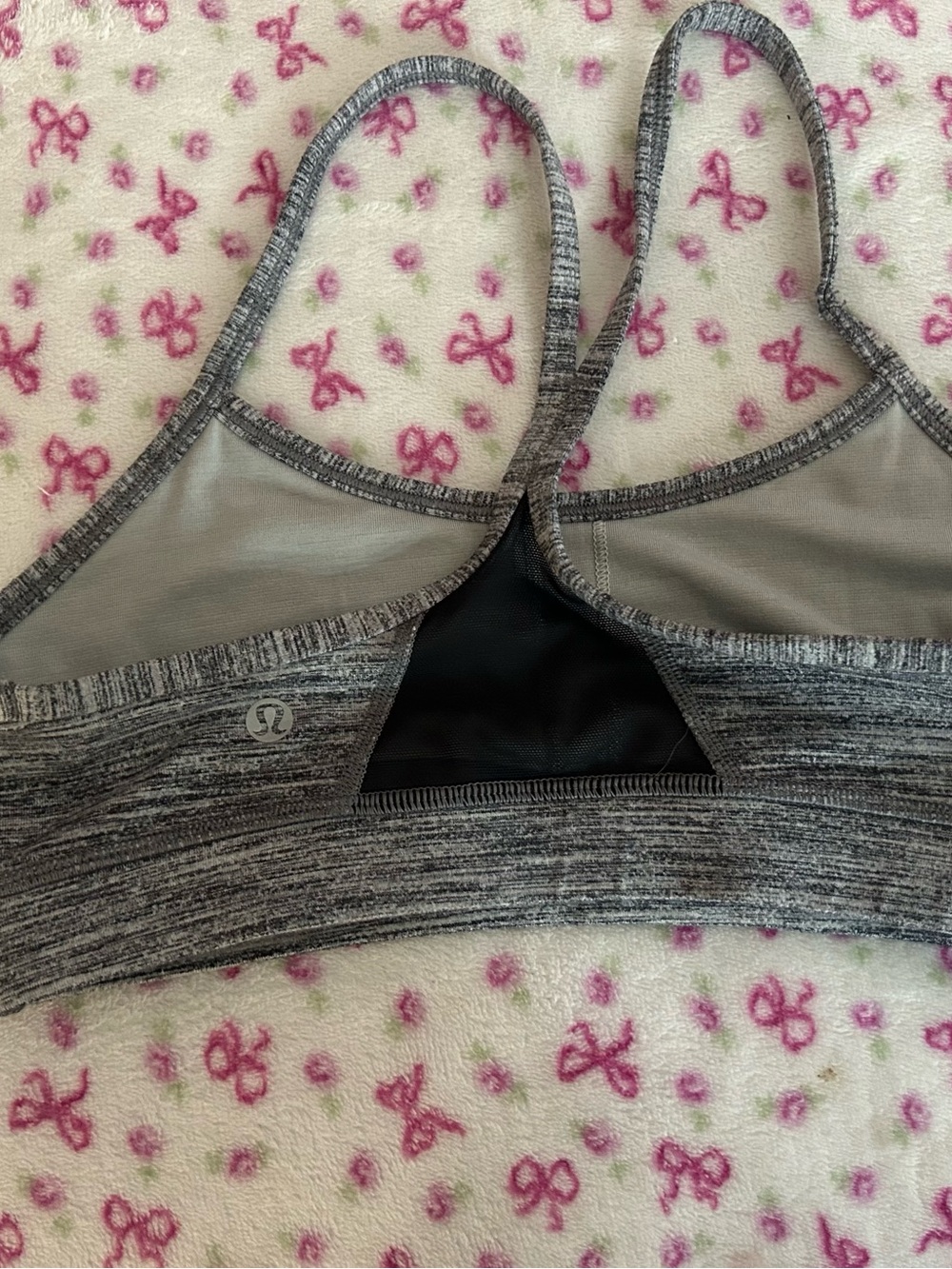 lululemon athletica Gray Heathered Strappy Light-Support Sports Bra